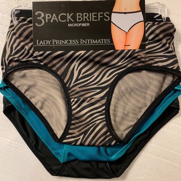 microfiber brief panty underwear new Lady Princess Intimates 3 pk